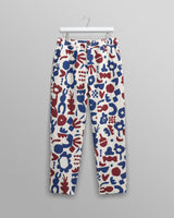 wax london Kurt - Red And Blue Spin Jacquard Trousers