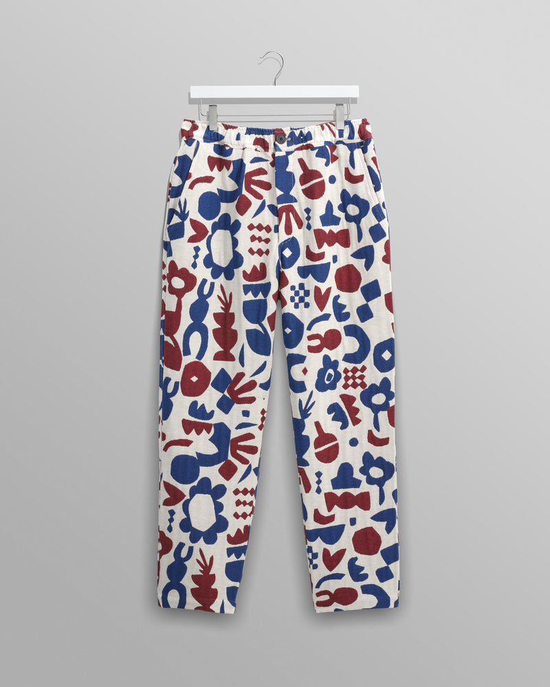 wax london Kurt - Red And Blue Spin Jacquard Trousers