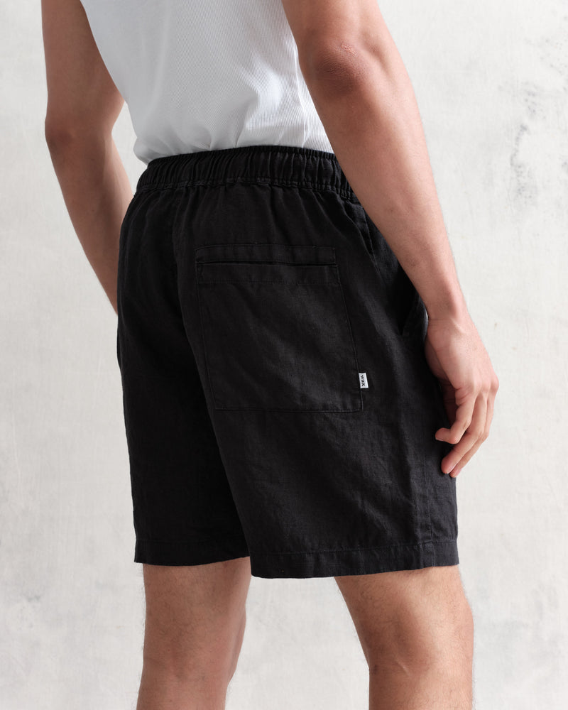 wax london Kurt Shorts Black Linen