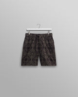 wax london Kurt Shorts Black/Green Tile Stitch