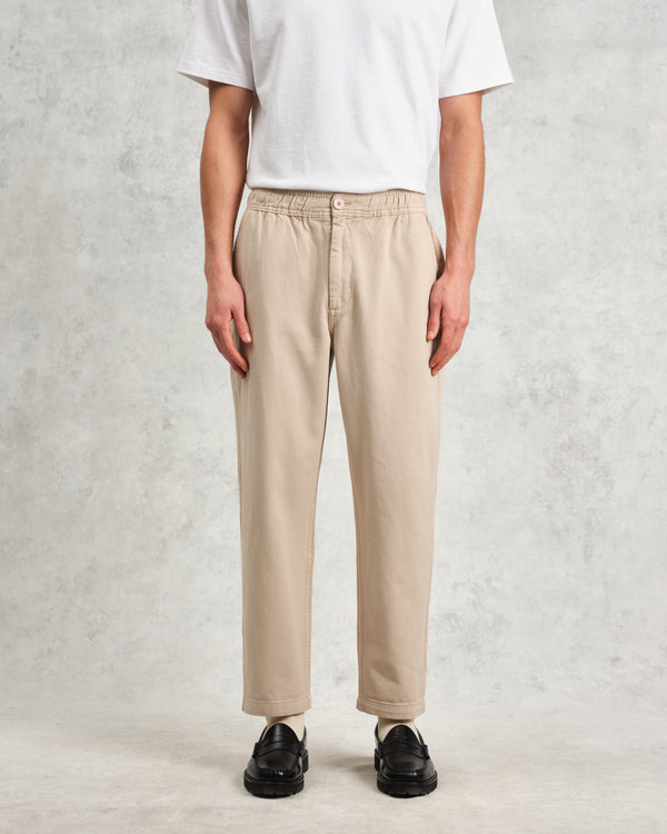 wax london men's Kurt - Stone Organic Cotton Trousers