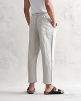 wax london Kurt Trousers Beige Linen Stripe