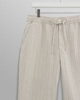 wax london Kurt Trousers Beige Linen Stripe