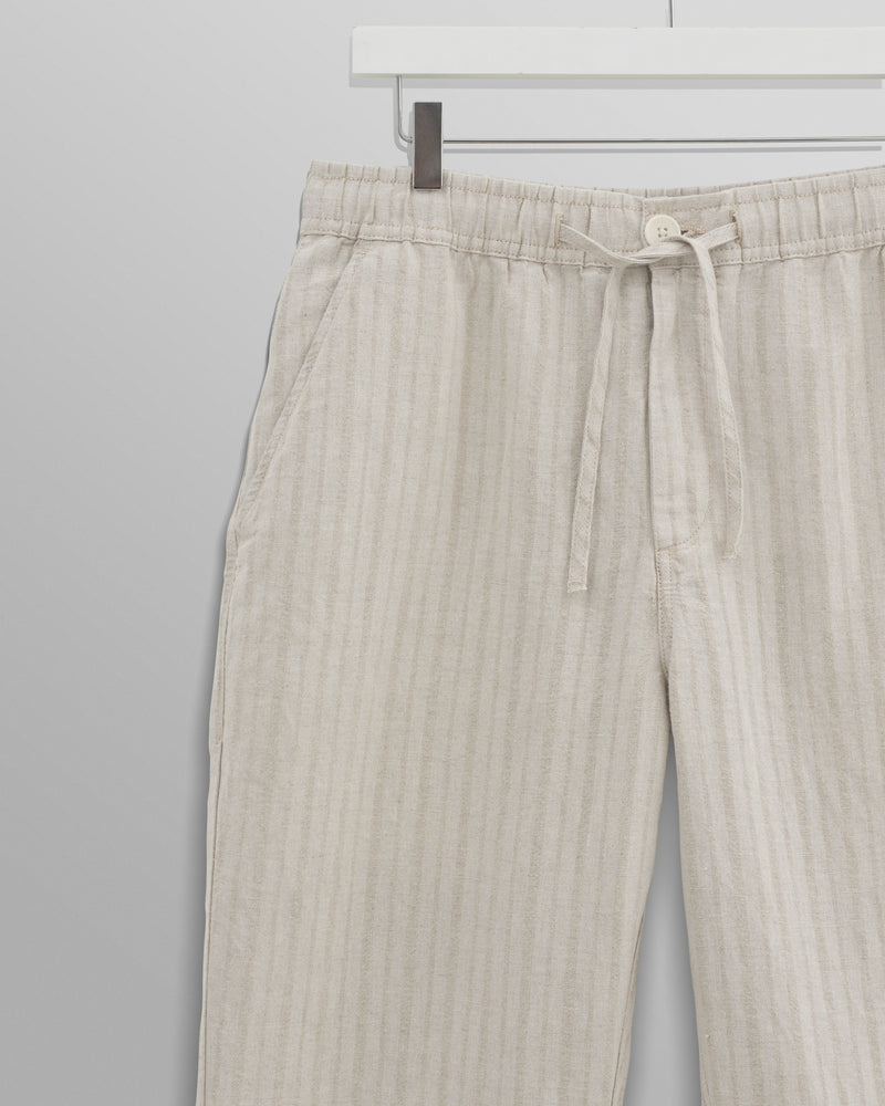 wax london Kurt Trousers Beige Linen Stripe