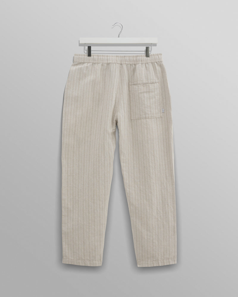 wax london Kurt Trousers Beige Linen Stripe