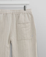 wax london Kurt Trousers Beige Linen Stripe