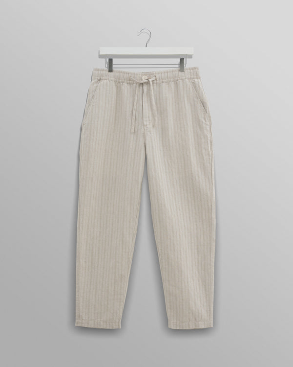 wax london Kurt Trousers Beige Linen Stripe