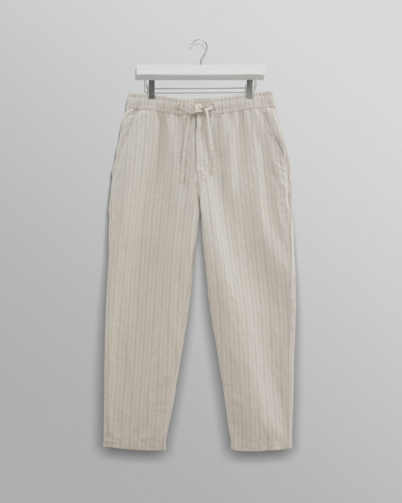 wax london Kurt Trousers Beige Linen Stripe