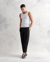 wax london Kurt Trousers Black Linen