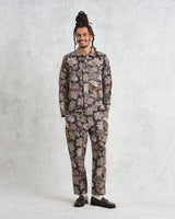 wax london Kurt Trousers Brown/Multi Botanical Jacquard