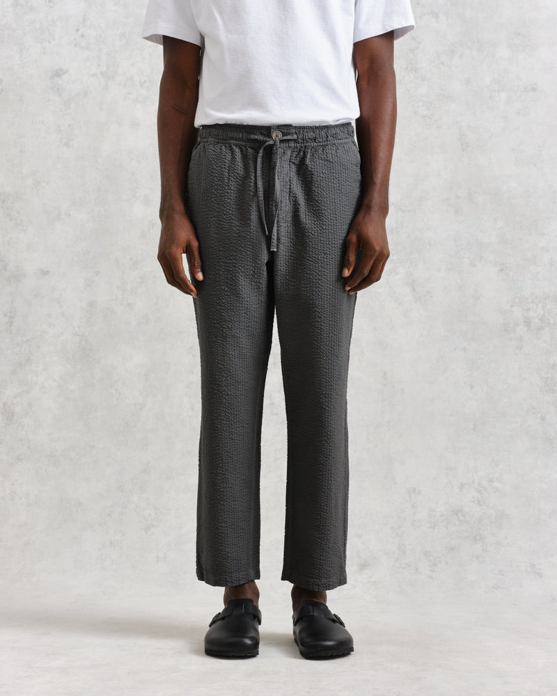 wax london Kurt Trousers Charcoal Seersucker