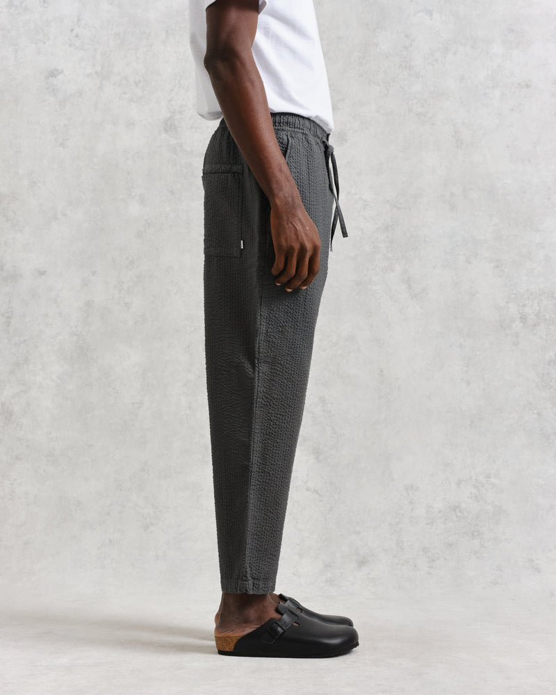 wax london Kurt Trousers Charcoal Seersucker