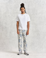 wax london Kurt Trousers Ecru/Blue Floral Jacquard