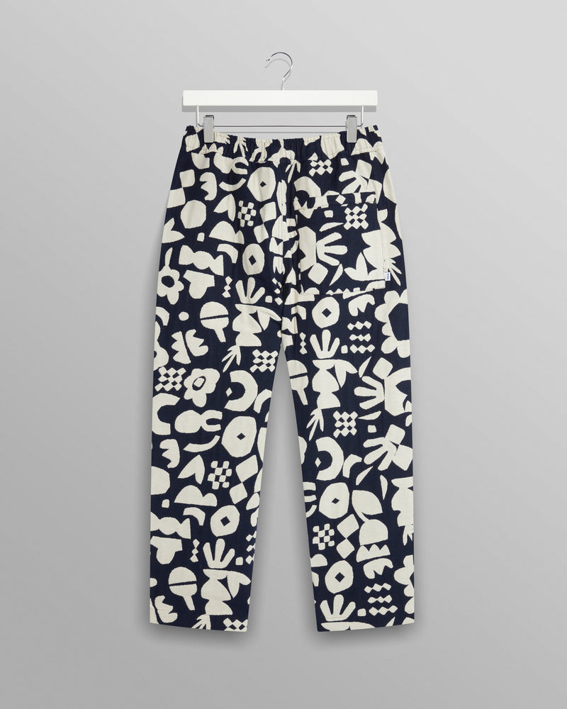 wax london Kurt Trousers Navy/Ecru Spin Jacquard