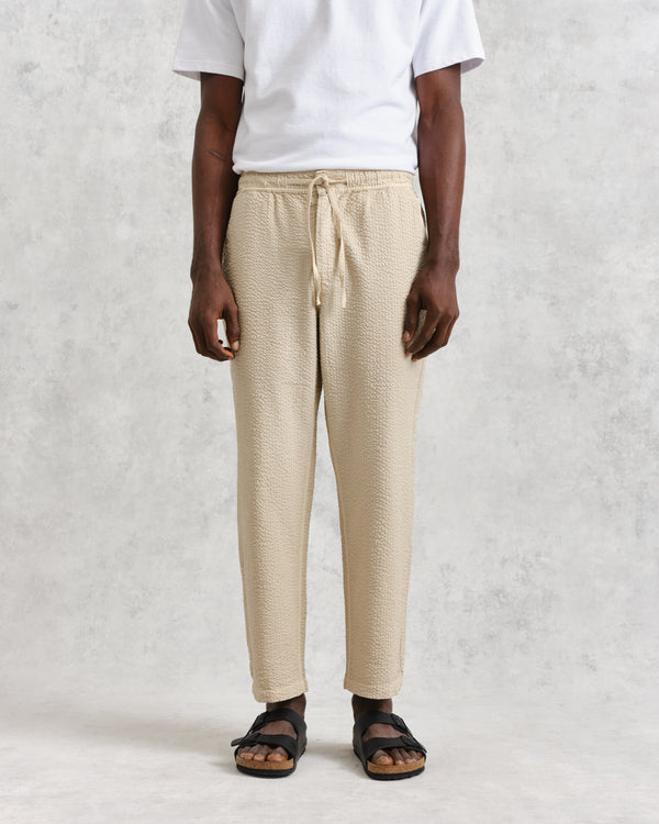 wax london Kurt Trousers Stone Seersucker