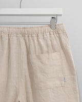 wax london Kurt - Washed Beige Linen Shorts