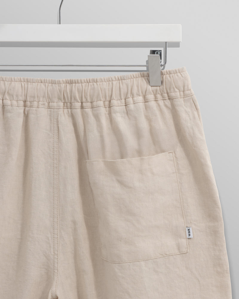wax london Kurt - Washed Beige Linen Shorts