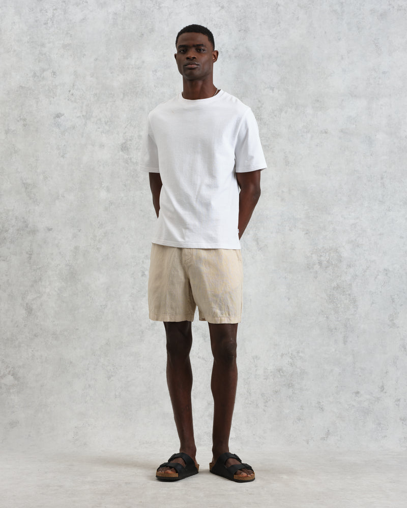 wax london Kurt - Washed Beige Linen Shorts