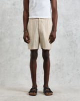 wax london Kurt - Washed Beige Linen Shorts