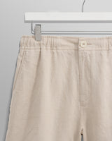 wax london Kurt - Washed Beige Linen Shorts