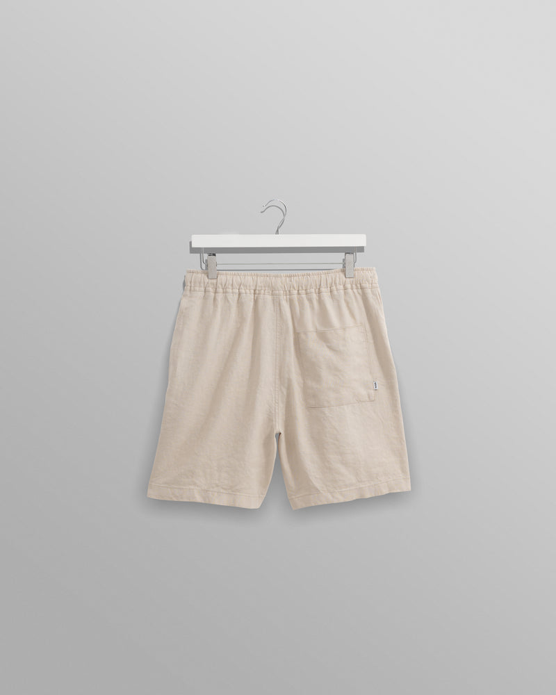 wax london Kurt - Washed Beige Linen Shorts