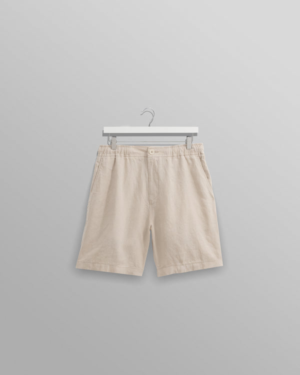 wax london Kurt - Washed Beige Linen Shorts