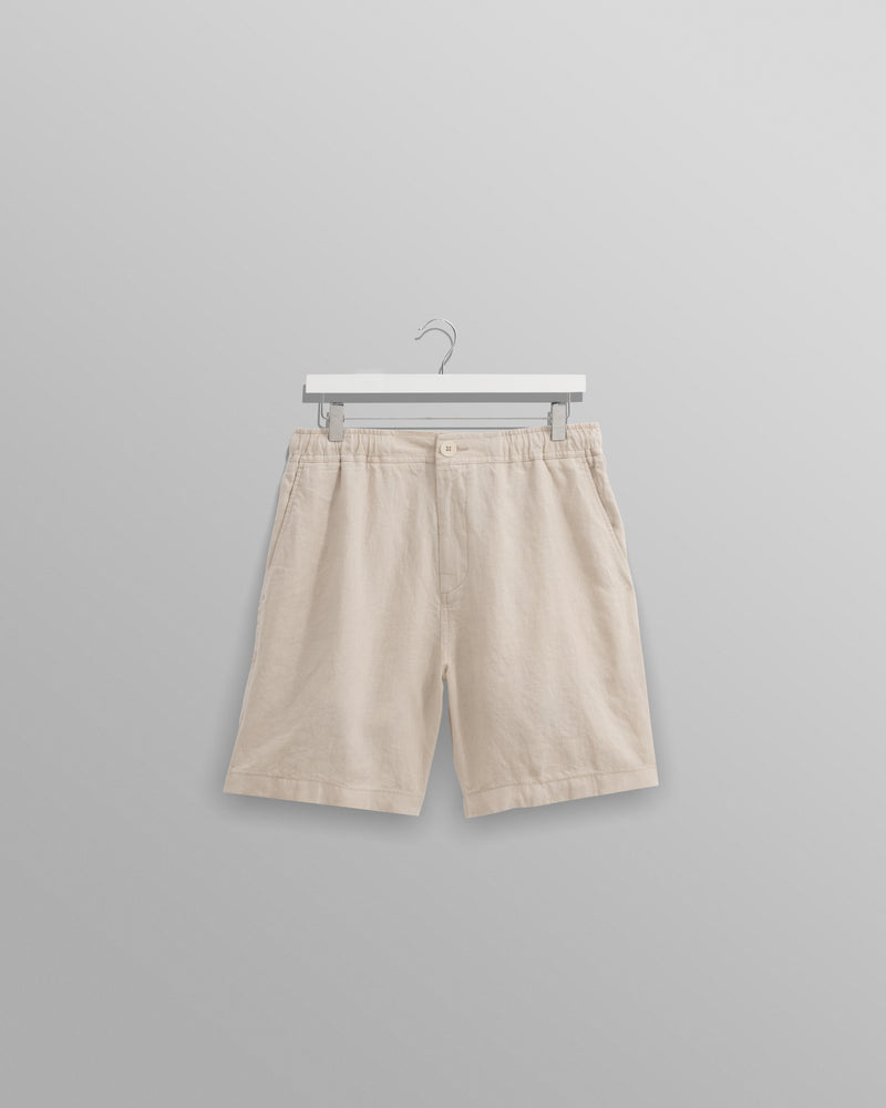 wax london Kurt - Washed Beige Linen Shorts