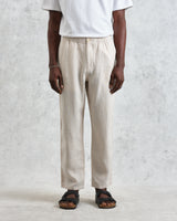 wax london Kurt - Washed Beige Linen Trousers