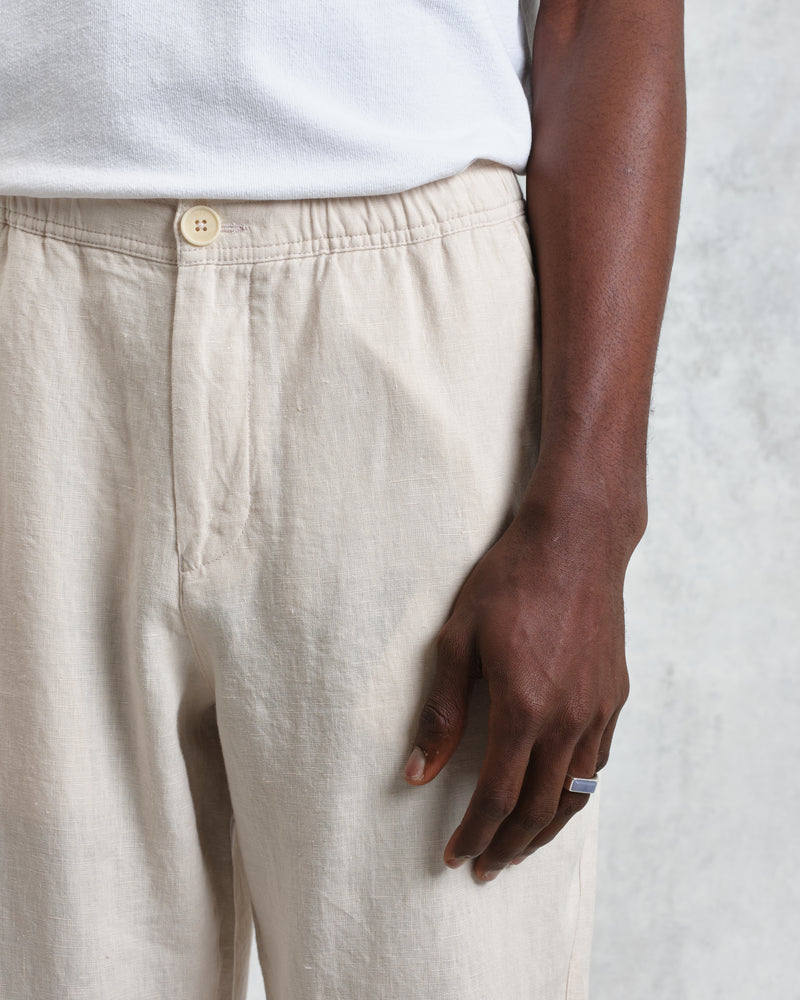 wax london Kurt - Washed Beige Linen Trousers
