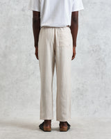 wax london Kurt - Washed Beige Linen Trousers