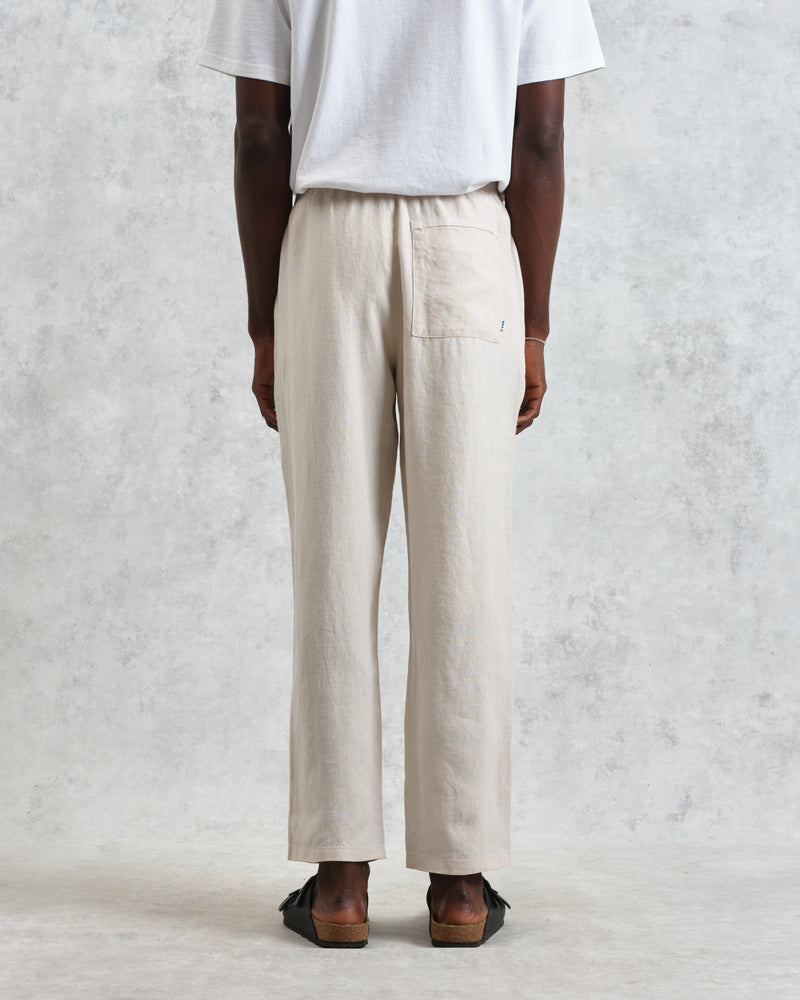 wax london Kurt - Washed Beige Linen Trousers