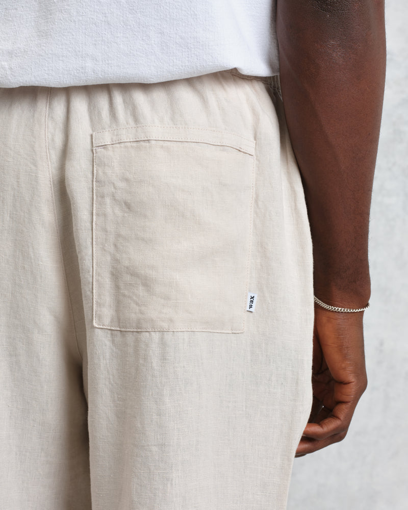 wax london Kurt - Washed Beige Linen Trousers