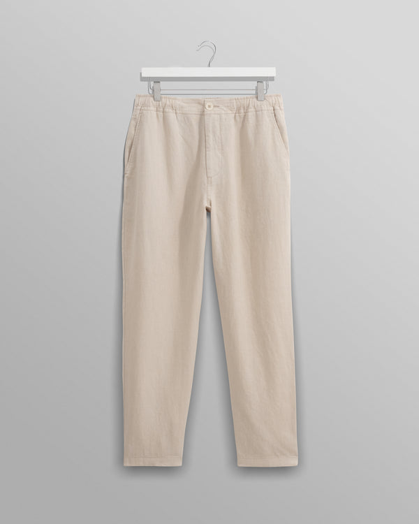 wax london Kurt - Washed Beige Linen Trousers