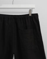 wax london Kurt - Washed Black Linen Shorts