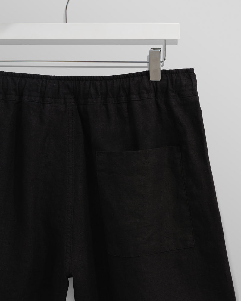 wax london Kurt - Washed Black Linen Shorts