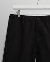 wax london Kurt - Washed Black Linen Shorts