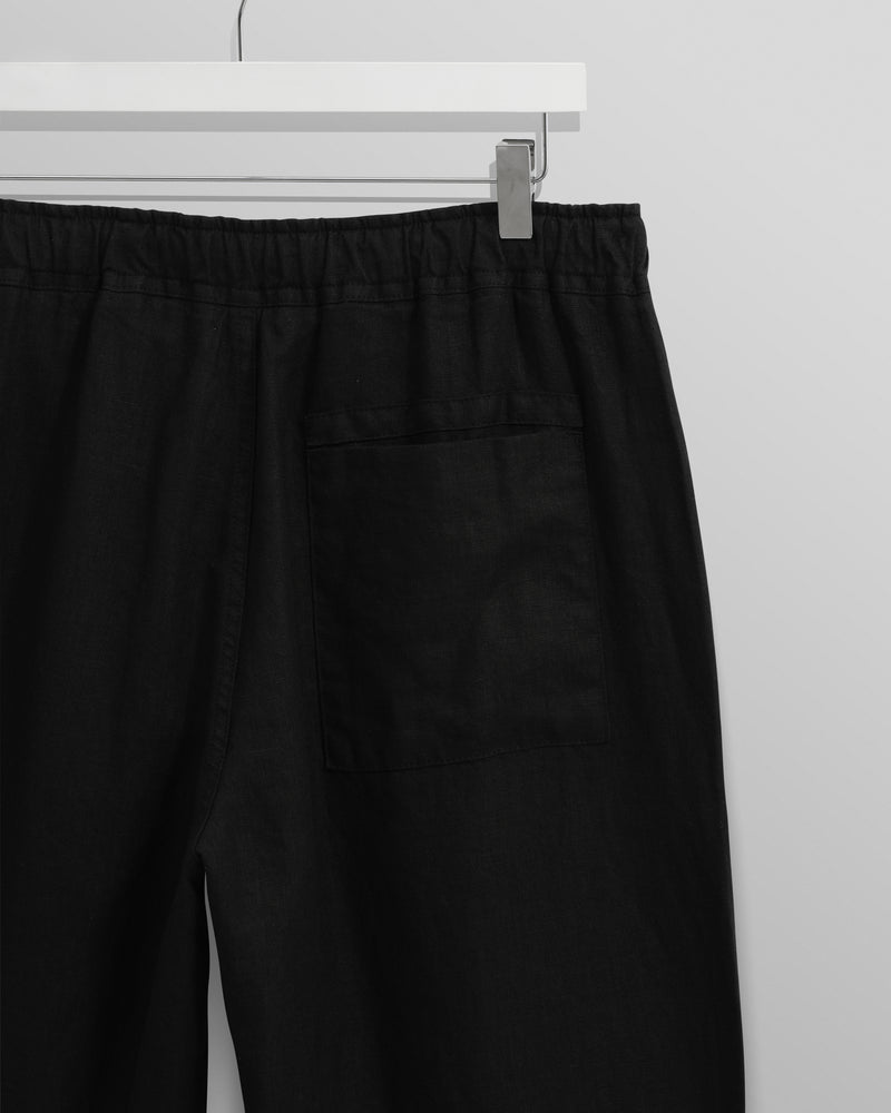 wax london Kurt - Washed Black Linen Trousers