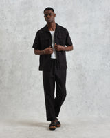 wax london Kurt - Washed Black Linen Trousers