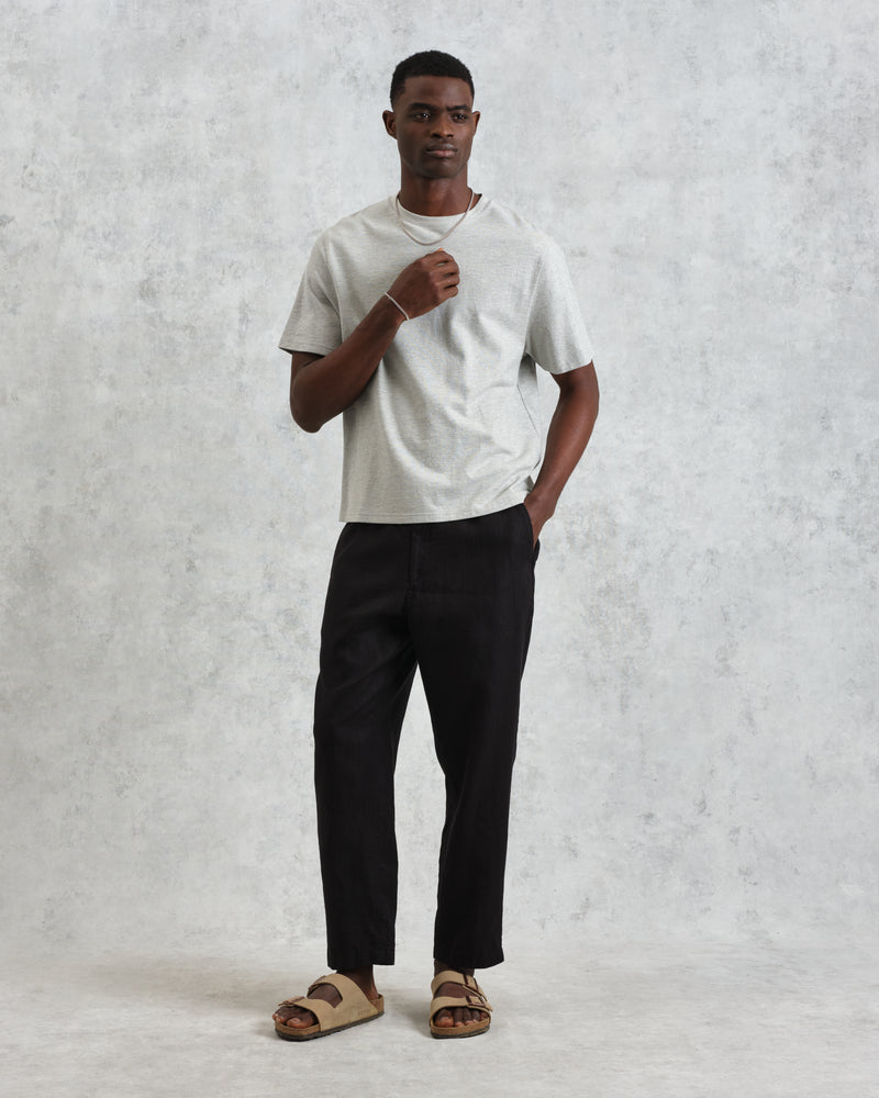wax london Kurt - Washed Black Linen Trousers