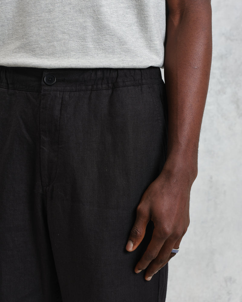 wax london Kurt - Washed Black Linen Trousers