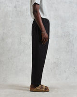 wax london Kurt - Washed Black Linen Trousers