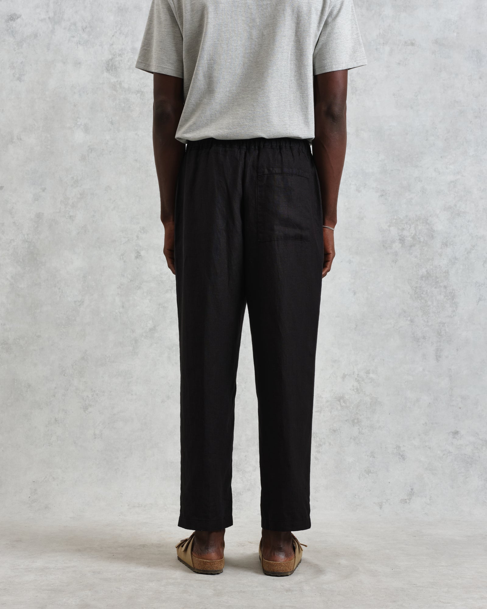 パンツ WAX LONDON KURT Trousers Men's Washed Black Linen Trousers | Wax London