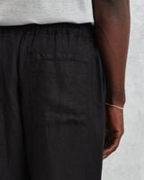 wax london Kurt - Washed Black Linen Trousers