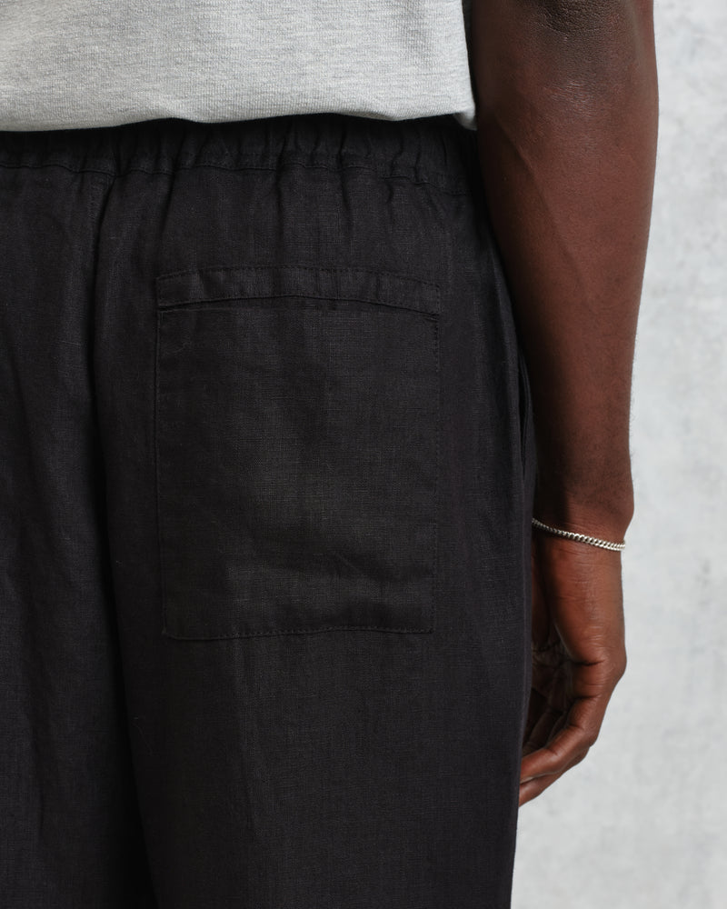 wax london Kurt - Washed Black Linen Trousers