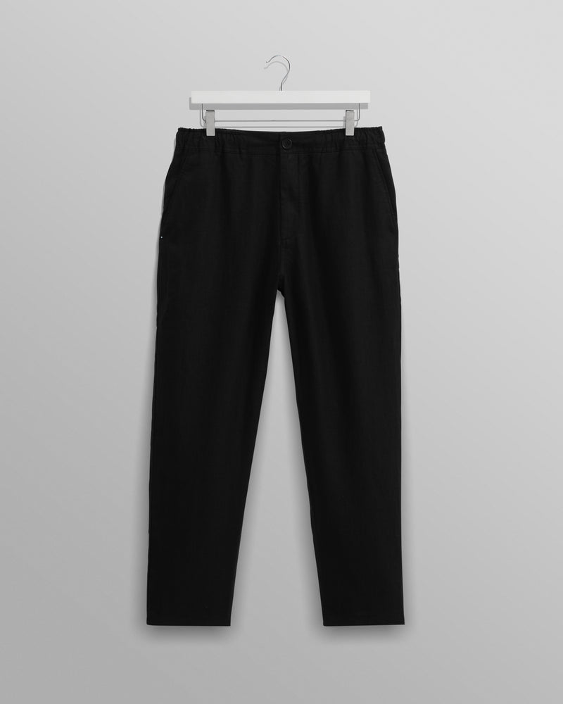 wax london Kurt - Washed Black Linen Trousers