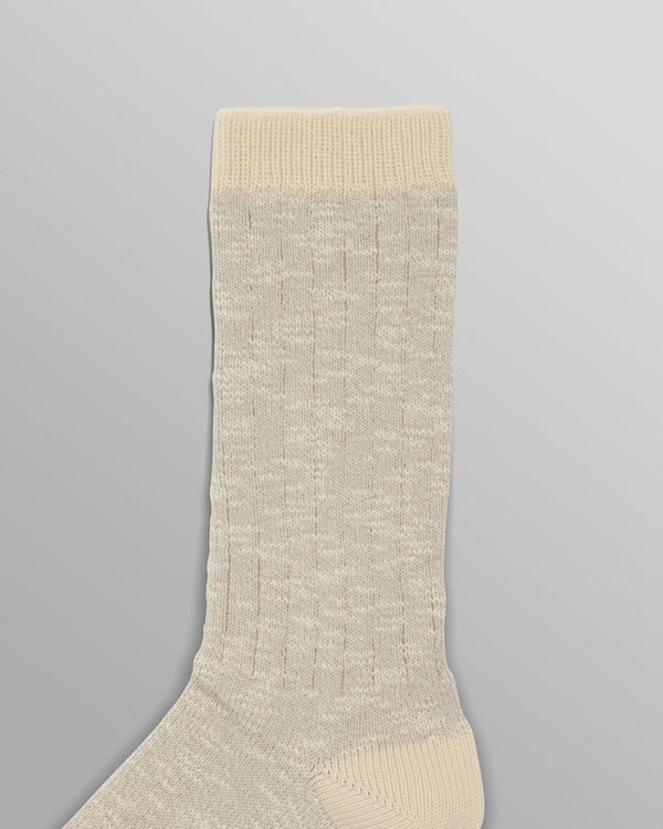 wax london Land - Beige Slub Cotton Socks