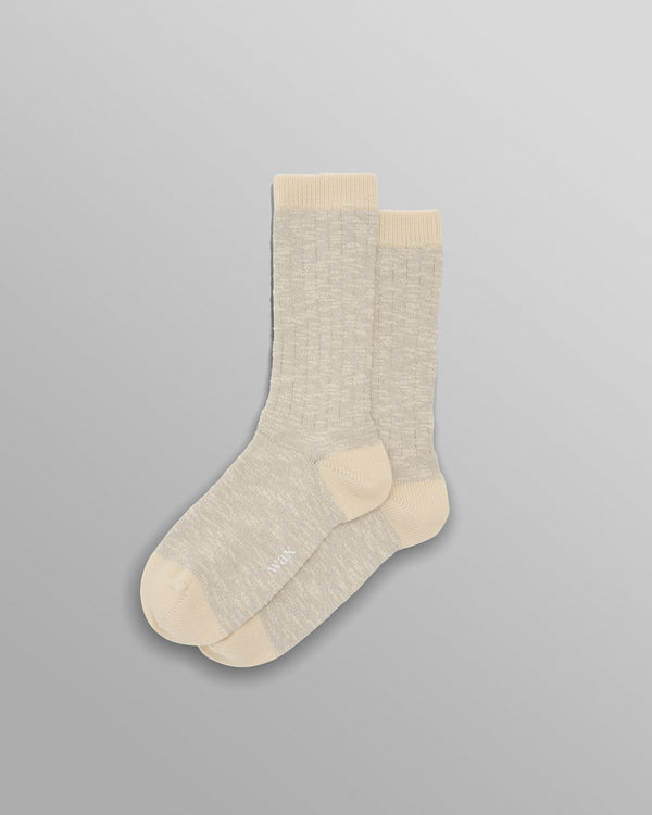 wax london Land - Beige Slub Cotton Socks