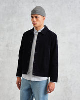 wax london Landmark - Navy Corduroy Chore Jacket