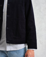 wax london Landmark - Navy Corduroy Chore Jacket