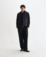 wax london men's Landmark - Navy Corduroy Chore Jacket